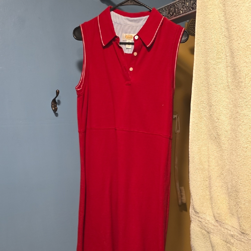 Talbots Red Sleeveless Polo Dress
